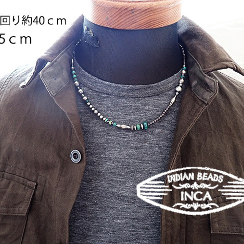 インディアンジュエリー ナバホ (NE)ホワイトターコイズ ロングネックレス インディアンジュエリー ホワイトバッファロー ネックレス