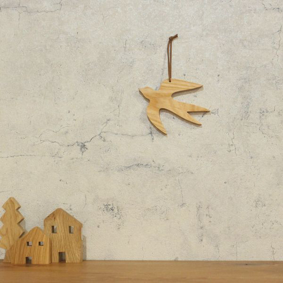 オーナメント つばめ Ｌサイズ×Ｍサイズ×Ｓサイズセット｜全２種類 木製 ウォールデコ 壁面 北欧 鳥 ツバメ 燕 7枚目の画像