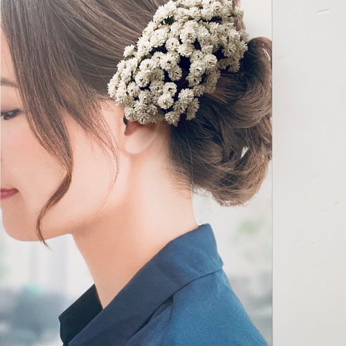 ヘアアレンジ 前撮り 成人式 カスミソウ ヘアアクセ 楽天市場】髪飾り かすみ草 | 成人式 花 花飾り 和装 ヘア