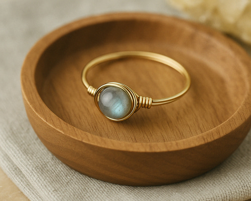 Bijumam 明るく美しく光るラブラドライトのコネクトリング☆ Bijumam 明るく美しく光るラブラドライトのコネクトリング☆