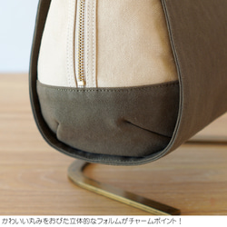 モンブラン / カーキ × アイボリー 【受注制作】 Trocco 帆布バッグ 5枚目の画像