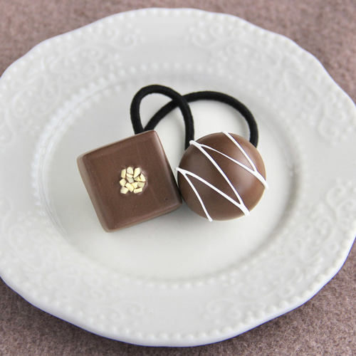 ボンボンショコラのヘアゴム（プレーン） ヘアゴム Honey Mocha 通販