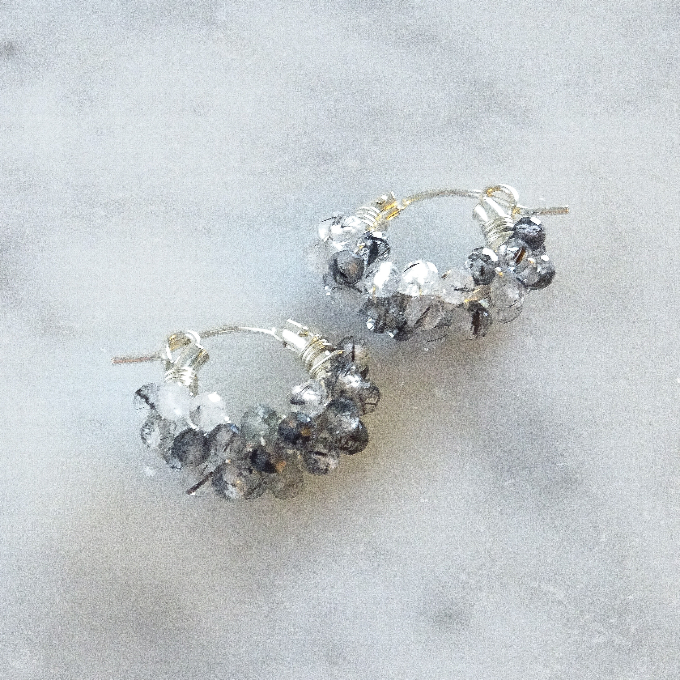 Creema限定 SV925SF*Tourmaline pavé pierced earring / earring