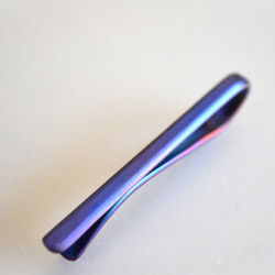 Titanium tie bar・純チタンネクタイピン=マットブルー53mmA= 2枚目の画像