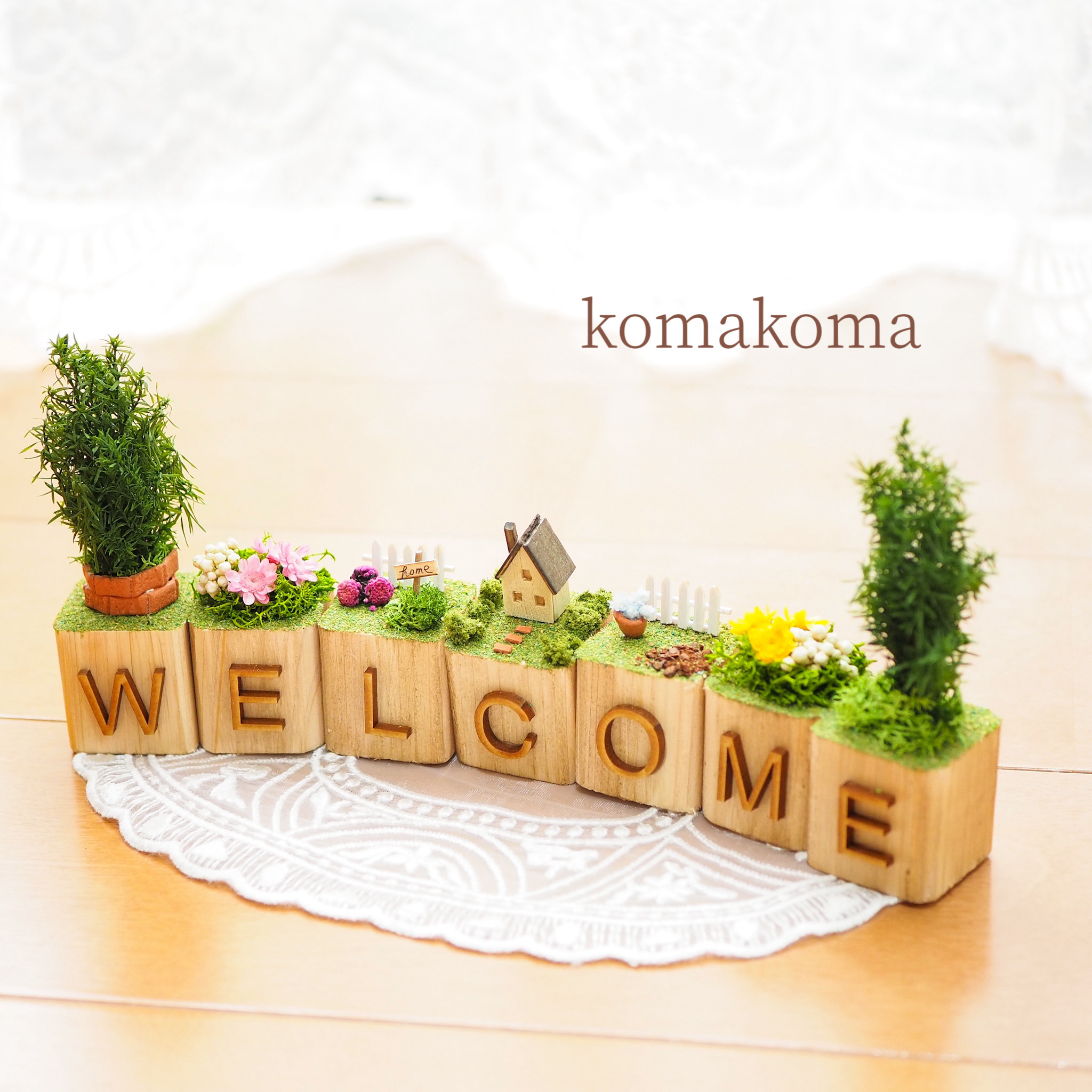 うーたろす様確認用♡welcomeオブジェ 受注制作】檜サイコロのwelcomeオブジェ【英文字変更可能】 その他