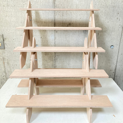 什器 ひな壇5段/背面1段/50幅/普通合板〈上質材〉 組立式 イベント什器