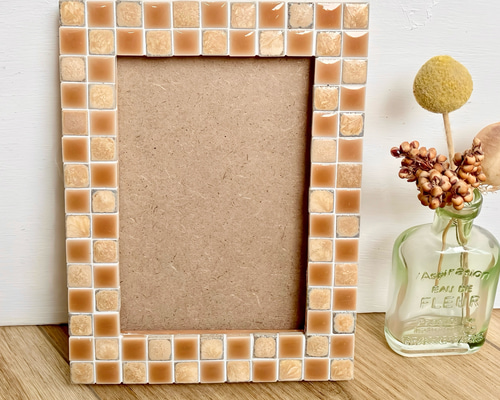 抽象タイルアート 木製フレーム付き 抽象タイルアート 木製フレーム付き