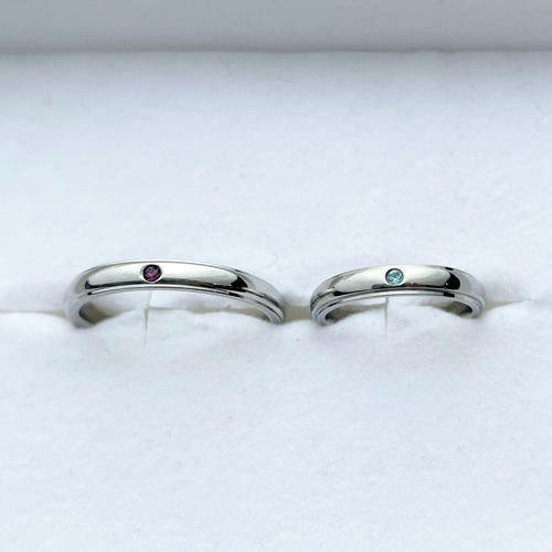 2人の誕生石』ペアリング ステンレス 刻印 結婚指輪 マリッジ 2人の誕生石』ペアリング ステンレス 刻印 結婚指輪 マリッジ