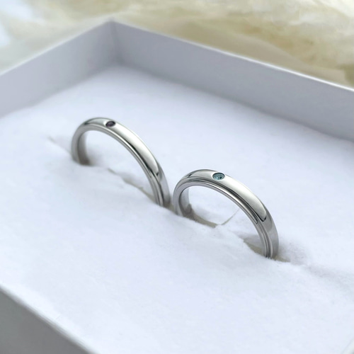 2人の誕生石』ペアリング ステンレス 刻印 結婚指輪 マリッジ 2人の誕生石』ペアリング ステンレス 刻印 結婚指輪 マリッジ