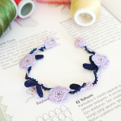 OYA crochet Bracelet [MARY] Lavender 第1張的照片