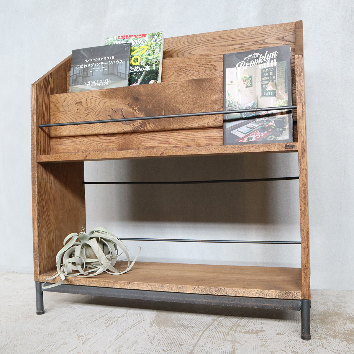 ＼送料無料／[Cool Magazine Shelf]マガジンシェルフ 本棚 レコード 無垢材 アイアン家具-41-