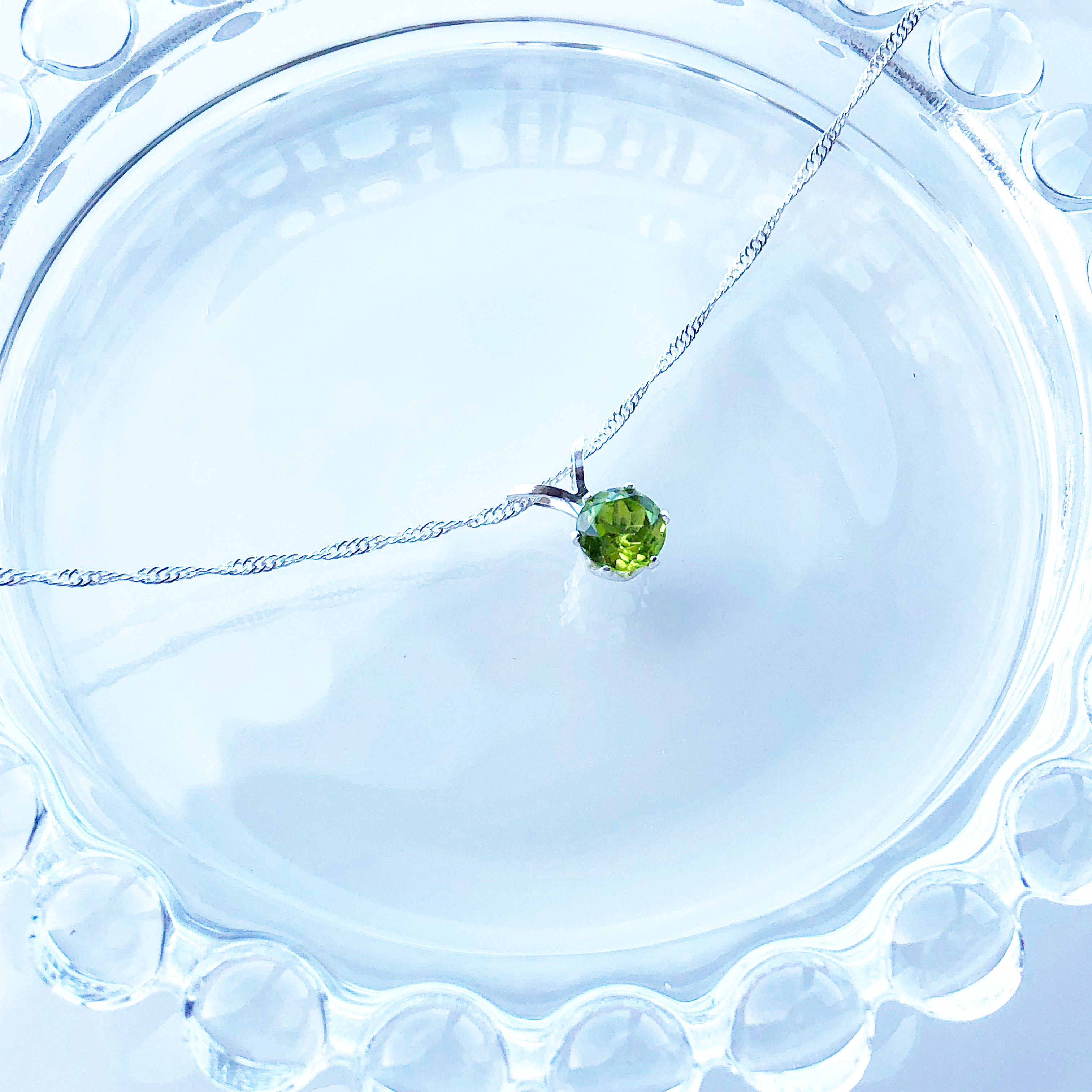 silver925 ペリドット☆*:.｡.ネックレス【天然石Mサイズ】