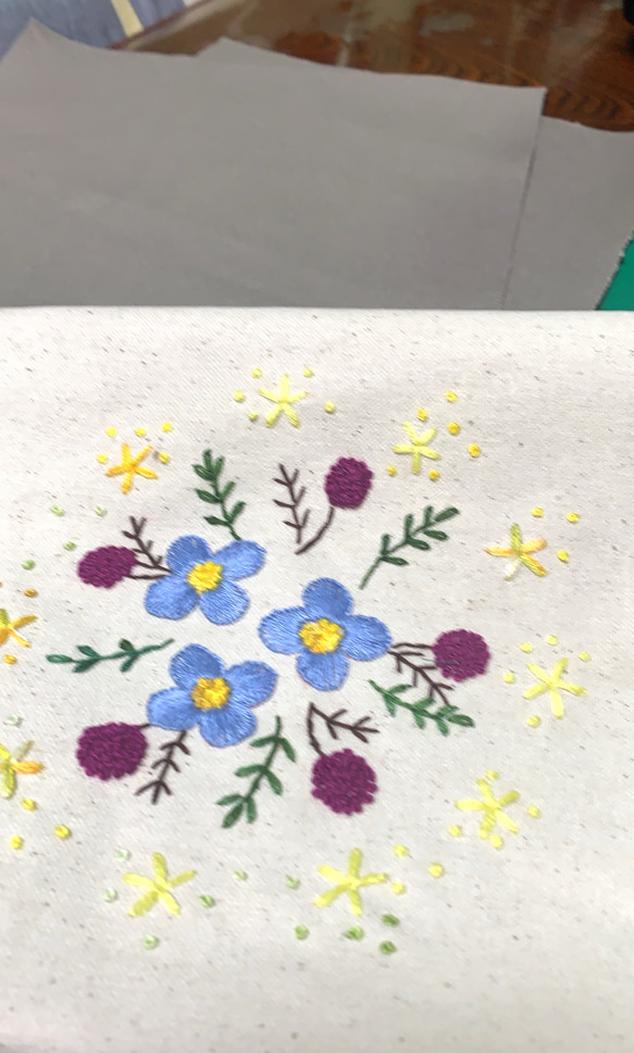 水色の花刺繍サコッシュ 6枚目の画像