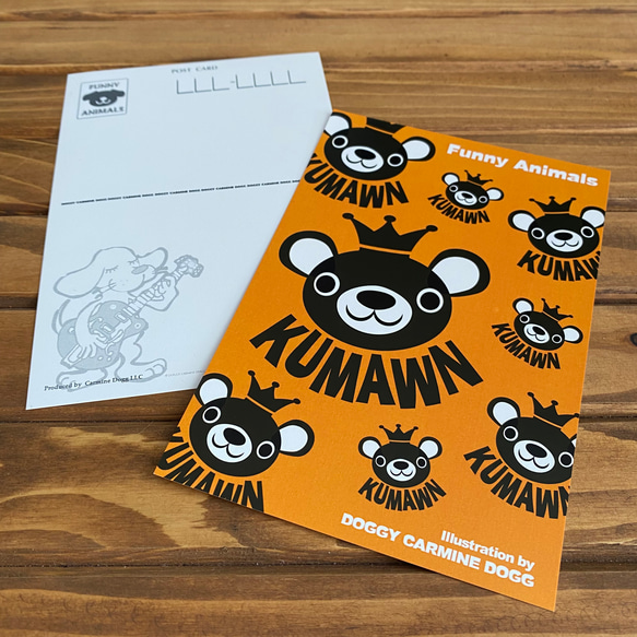 王冠 クマ『KUMAWN /クマウン』大型 キャンバス ジップ トートバッグ/ オリーブグリーン・帆布・旅行・くま 5枚目の画像