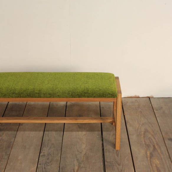 ベンチ ファブリック しかく 無垢材 イス 長椅子 木製 布地 北欧 いす チェア 北欧 レトロ インテリア スクエア 4枚目の画像