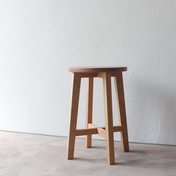 丸イス スツール 6脚セット ハンドメイド　座面高44cm 木製