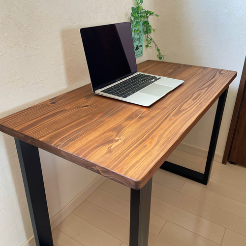 天然木 無垢テーブル カラー、高さ変更可能 パソコンデスク 作業