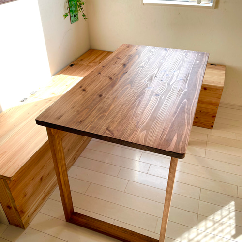 無垢ダイニングテーブル 100×60cm 国産杉 天然木 作業テーブル