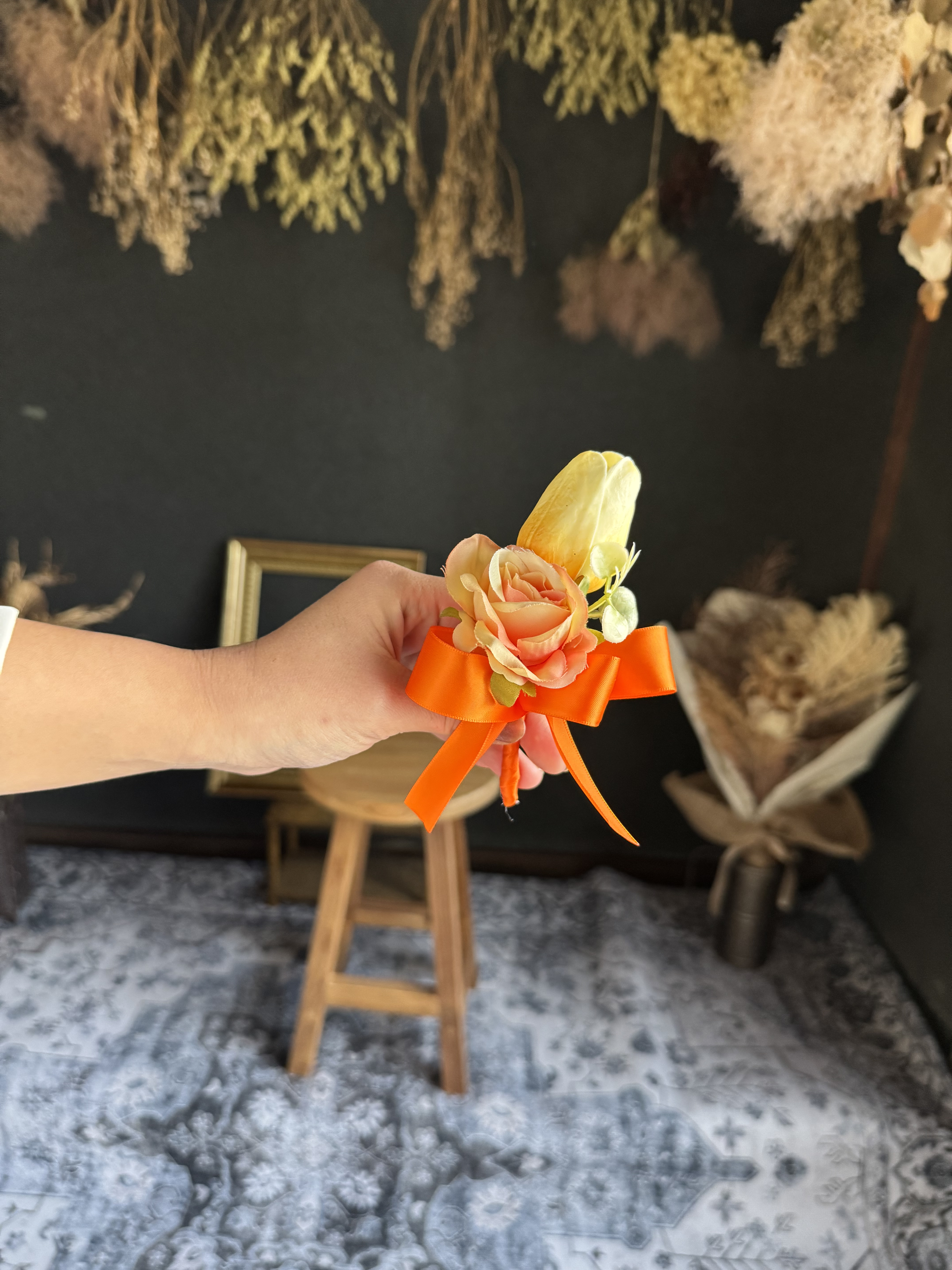 オレンジガーベラクラッチブーケ☆ブートニア オレンジガーベラクラッチブーケ☆ブートニア