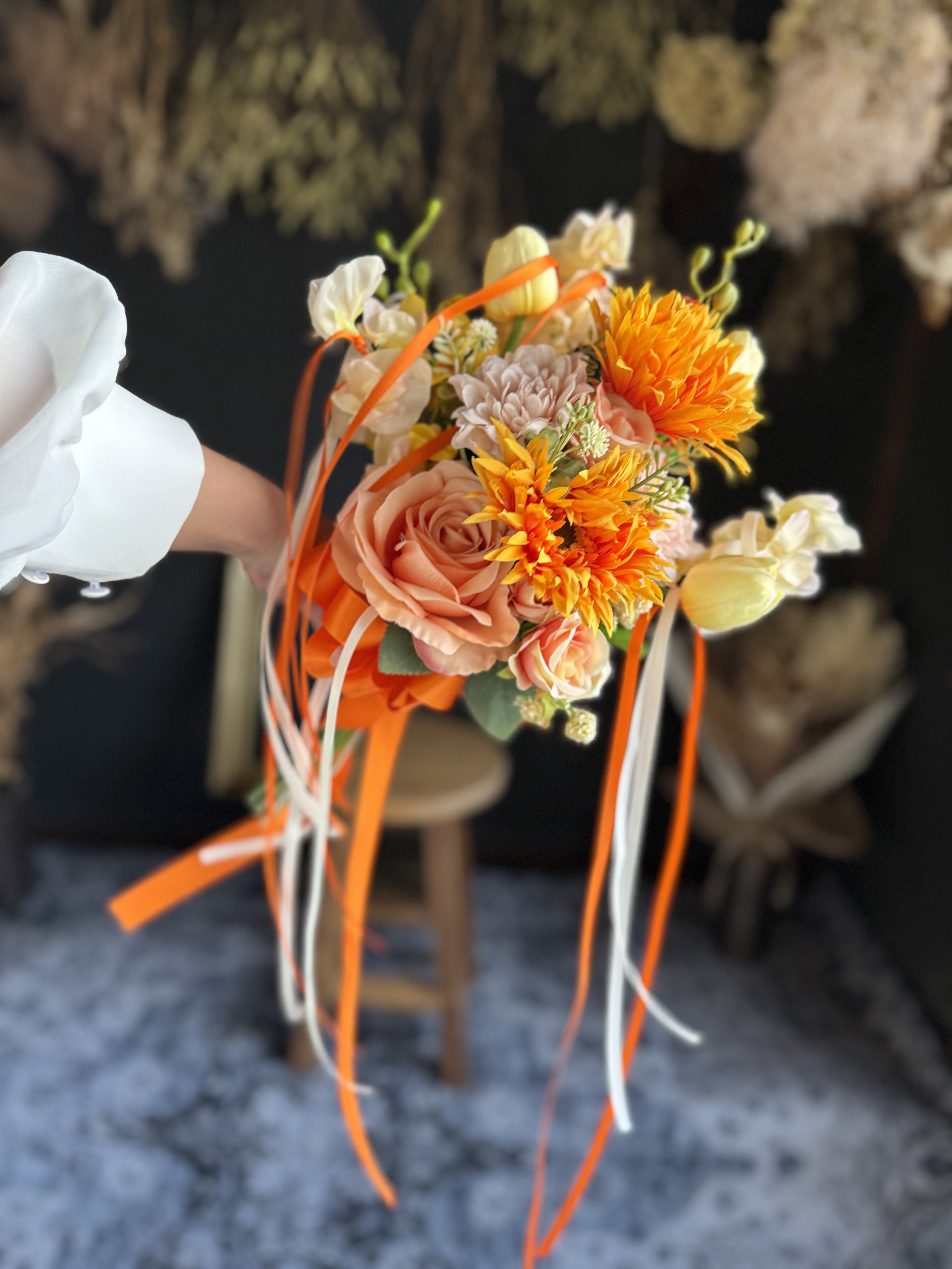 オレンジガーベラクラッチブーケ☆ブートニア オレンジガーベラクラッチブーケ☆ブートニア
