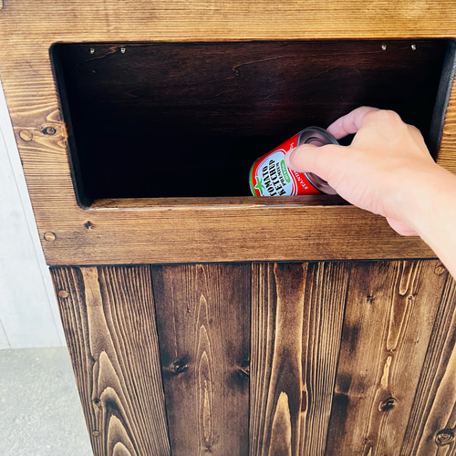 高級木製ダストボックス[MI-MI-MOKO] 蓋つきゴミ箱 45リットル