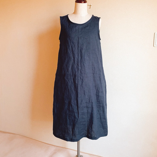 リネン＊ノースリーブワンピースMサイズ ＊受注製作 ワンピース