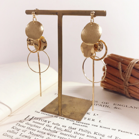 *coco vanilla* gold circle ピアス(イヤリング)* 5枚目の画像