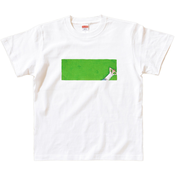 半袖 Tシャツ 『シバフキモチイ・男子』 メンズ レディース 芝生 2枚目の画像