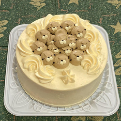 5号サイズ バタークリームのカワウソぎゅうぎゅうデコレーション