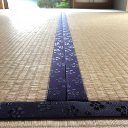 オリジナル畳縁「たたみへり」　梅の花・濃紫色　4m 5枚目の画像
