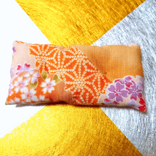 ❤☆素敵なミニ座布団 和柄 オレンジ11 ✖5.5✖2☆配送無料○即購入