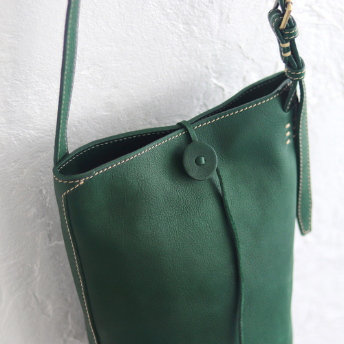 受注製作】本牛革 斜め掛けショルダーバッグ レザーポシェット hana