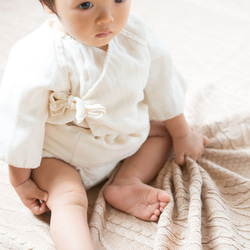 有機棉三層紗嬰兒短內衣 第5張的照片