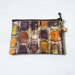 カードポーチ Ian Rhodes （イアン・ローズ）オレンジブラウン　リバティラミネート生地 3枚目の画像