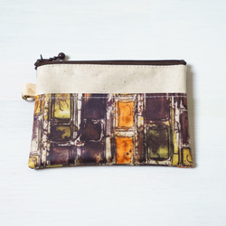 カードポーチ Ian Rhodes （イアン・ローズ）オレンジブラウン　リバティラミネート生地 2枚目の画像