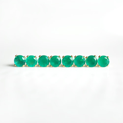 14KGF Pierced earrings with green onyx. 第9張的照片