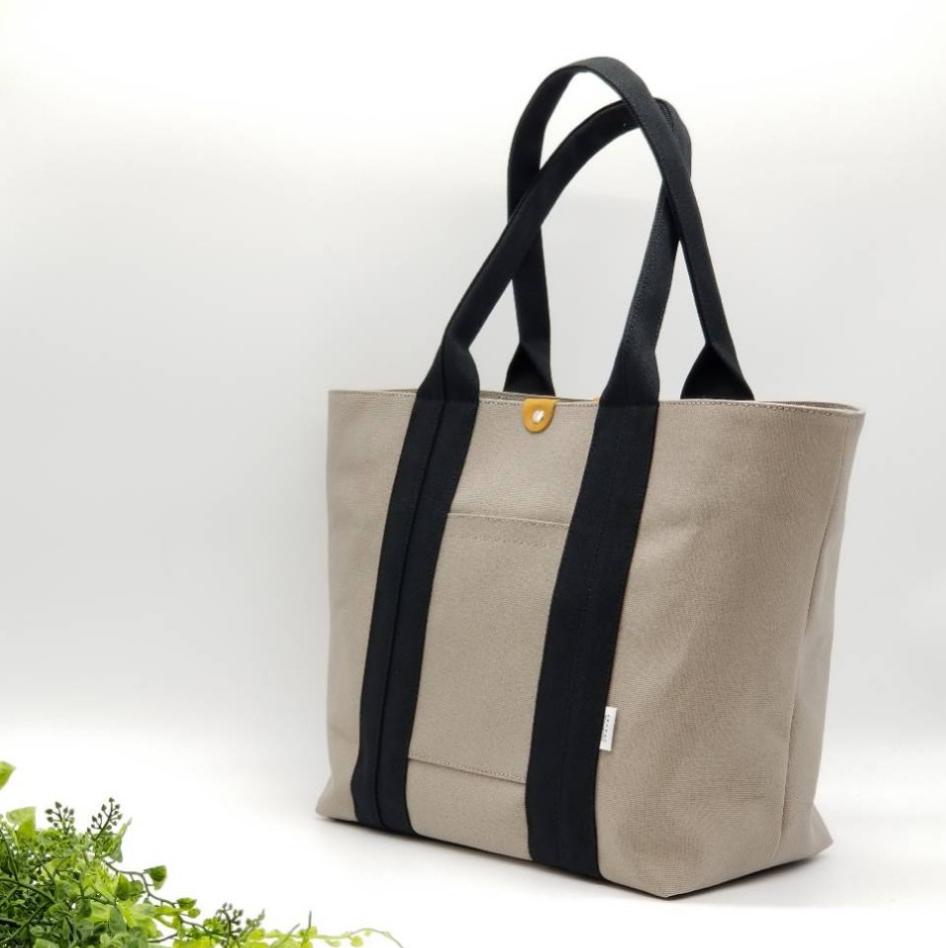 【特集掲載】【カラーオーダー】A4対応！自立トートMLサイズ☆グレー×ブラック 6,992円