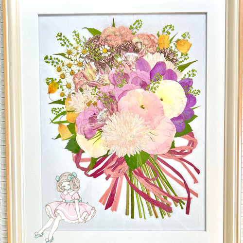 あの時の感動そのままに、ブーケを押し花額に残しませんか？幸せの