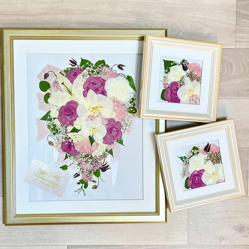 あの時の感動そのままに、ブーケを押し花額に残しませんか？幸せの