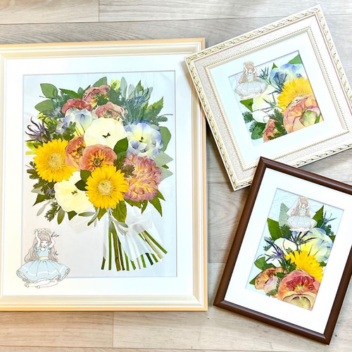 あの時の感動そのままに、ブーケを押し花額に残しませんか？幸せの