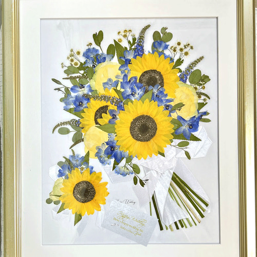 あの時の感動そのままに、ブーケを押し花額に残しませんか？幸せの