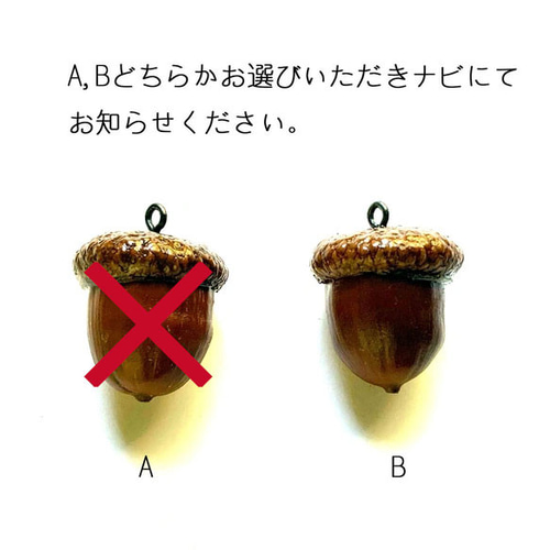 どんぐりの王様♪レッドオークのどんぐりペンダント XL 革紐orチェーン