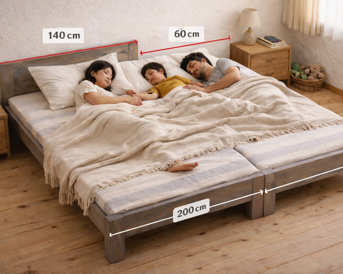 家族みんなでゆったり眠れるプラスベッド その他家具 木工舎 あると