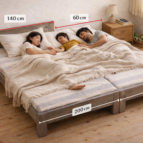 家族みんなでゆったり眠れるプラスベッド その他家具 木工舎 あると