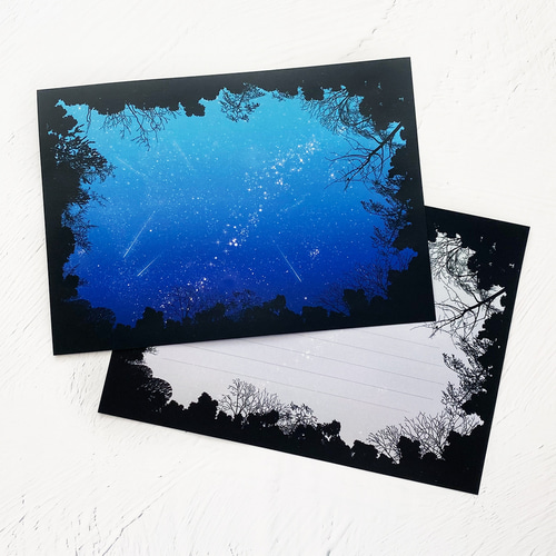 森の中から見上げた夜空 レターセット レターセット LALA CloveR. 通販