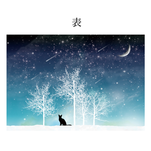 冬の星空・猫 レターセット レターセット LALA CloveR. 通販 6064606