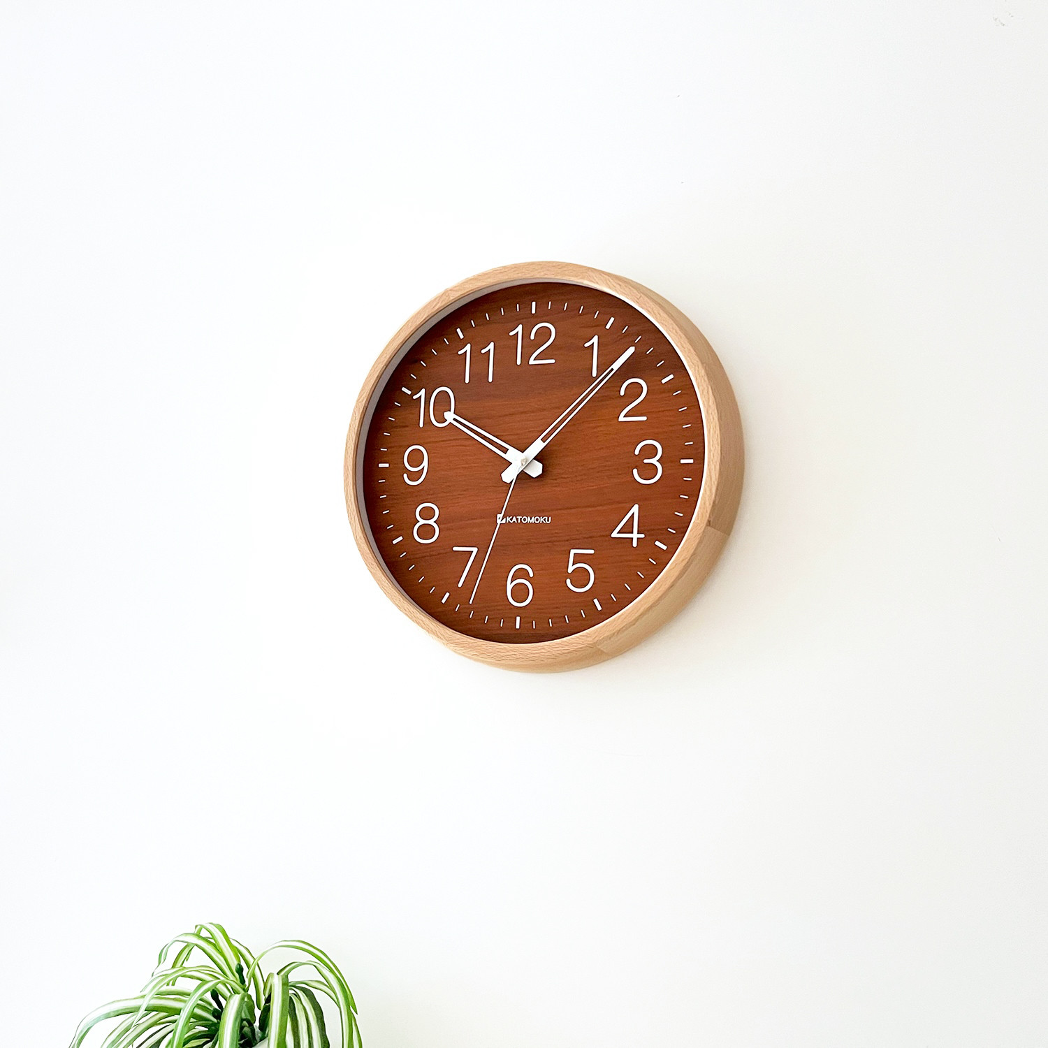 KATOMOKU muku clock 2 km-73NA 掛け時計 木製 静か オシャレ ウォールナット