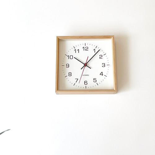 muku 方形時鐘2 H. 楓木km-65HM 掛鐘木質安靜方形時鐘・鬧鐘・掛鐘
