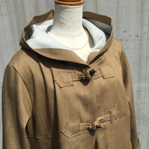 ★値下げ★ イマココニ imakokoni デニム ダッフルコート L imakokoni 】 ブルーカラーデニムジャケット コート ダッフル風