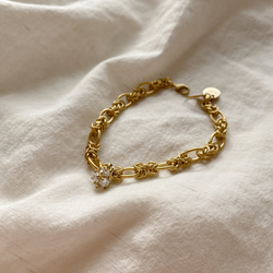 羅曼史-鋯石 黃銅手環 第2張的照片